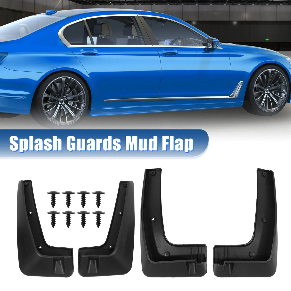 Set of 4 Mudguards Fender for Kia Sportage (2017–2020) with Screw Black