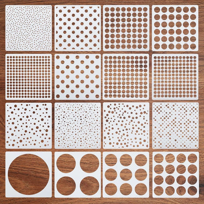 16 Pcs Circle Stencils for Drawing, Round Geometric Shapes