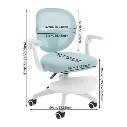 Kids Desk Chair for Ergonomic Study (Adjustable Height, Flipped Armrests)