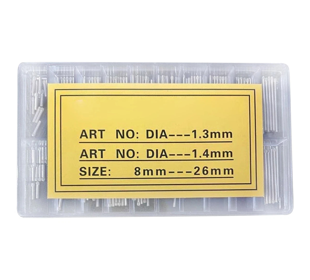 300Pcs 1.3&1.4mm Diameter Watch Spring Bar Link Pin Assortment 8~26mm