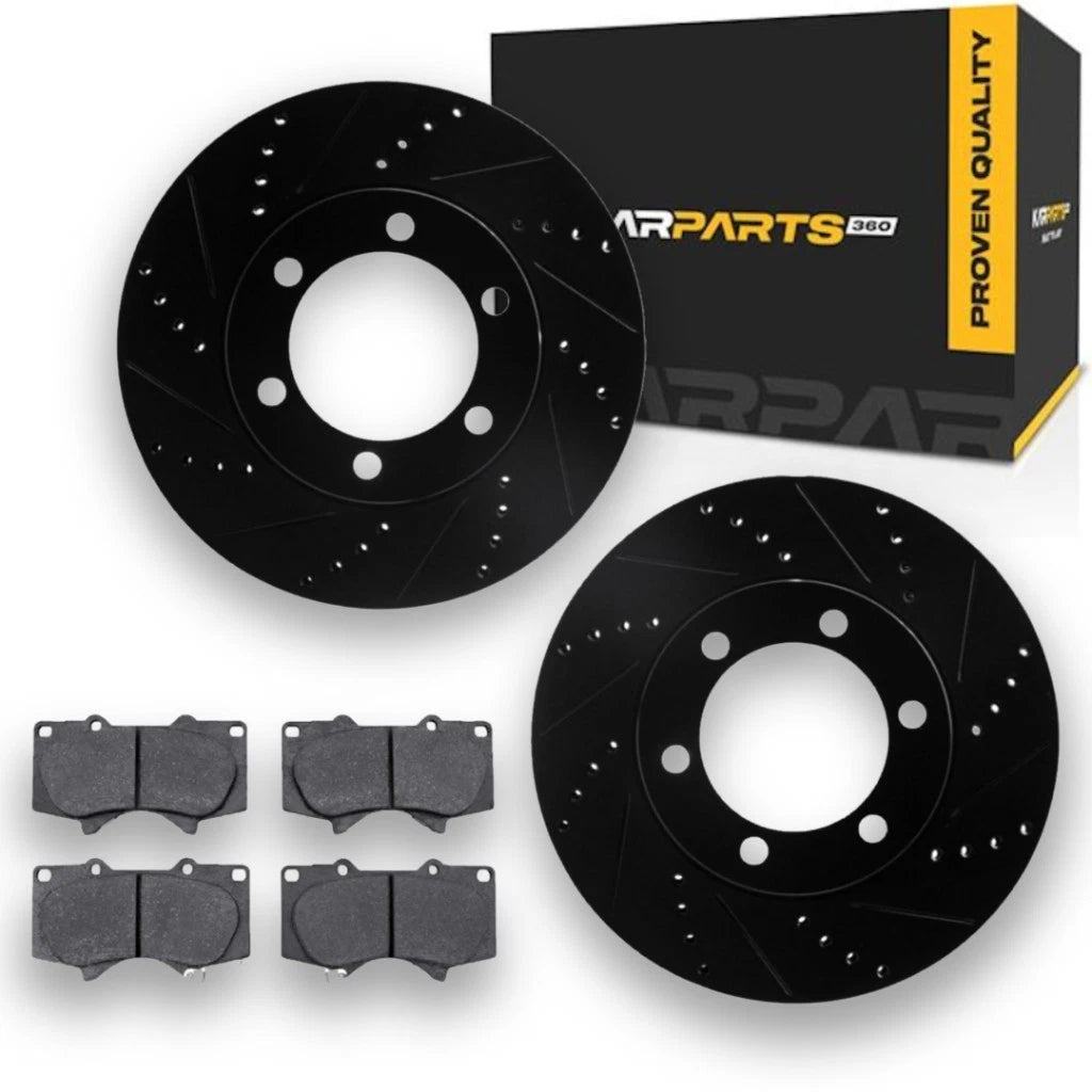 Brake Rotor Set for Toyota Tundra (2000–2006) ALX-PAU-DF-8412-76014-CLA1 Drilled Slotted