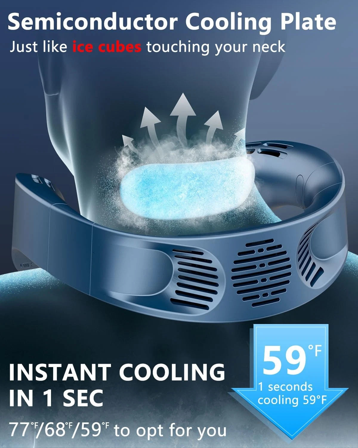 Neck Fan with Cooling Plate for Universal Use (Rechargeable, Ultra Quiet)