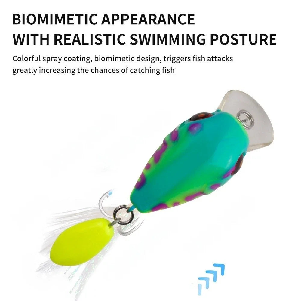 Set of 2 Fishing Lures 6g 8g 3.8cm 4.6cm with Feather Treble Hook for Bass