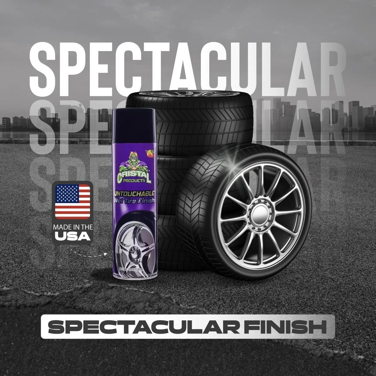 Tire Shine Spray for Deep Gloss Finish (Long-Lasting Wet Look)