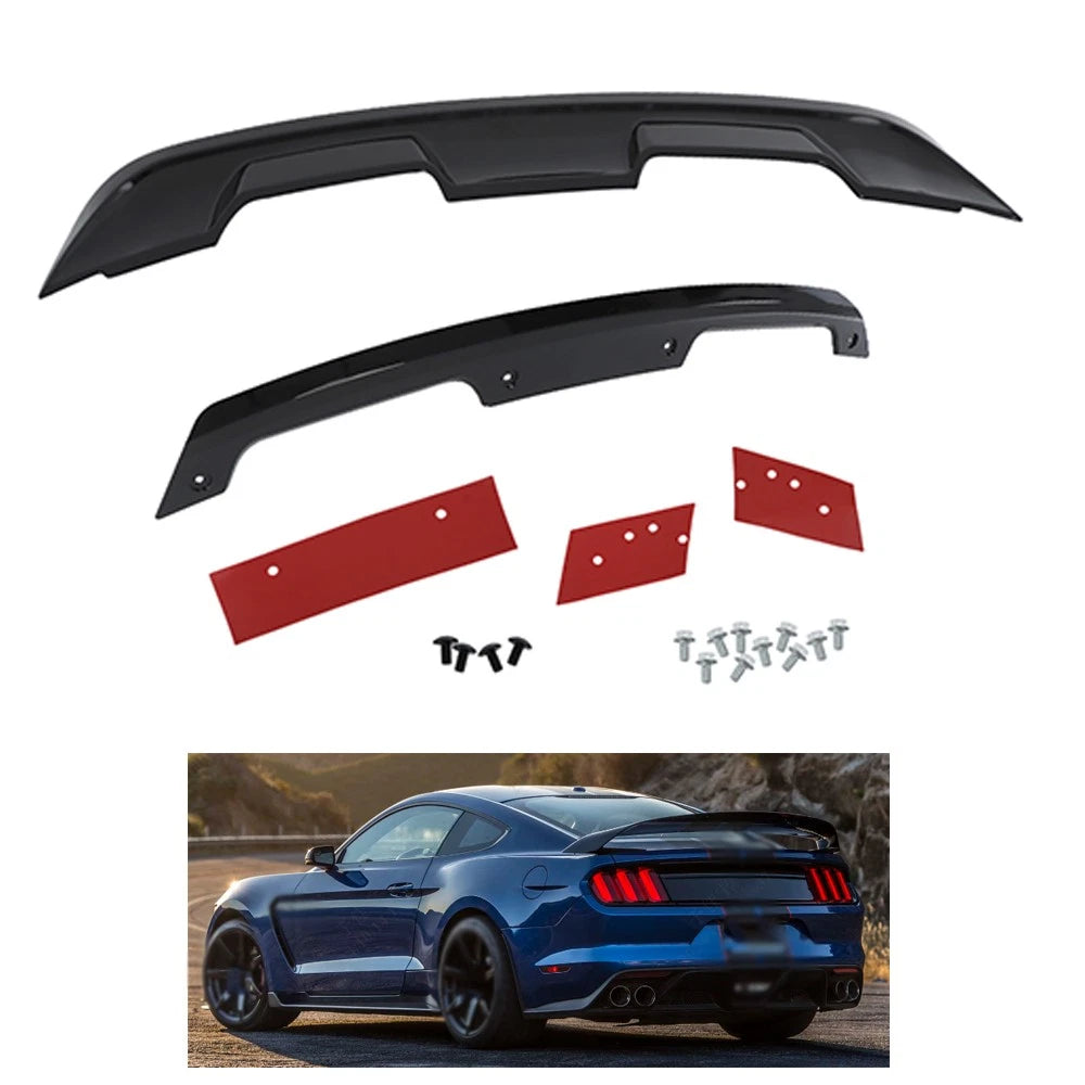 Rear Spoiler for Ford Mustang GT500 (2015–2023) with Smoke Gurney Flap
