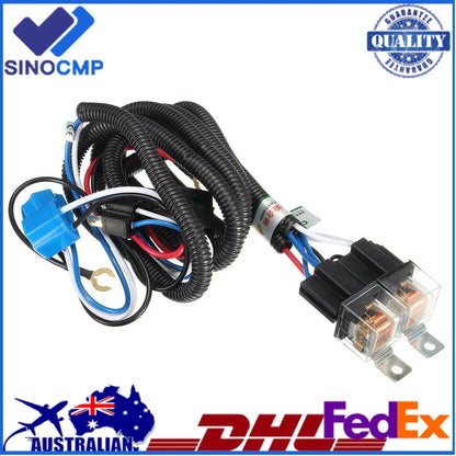 H4 LED Headlight Relay Wiring Harness Plug Kit for