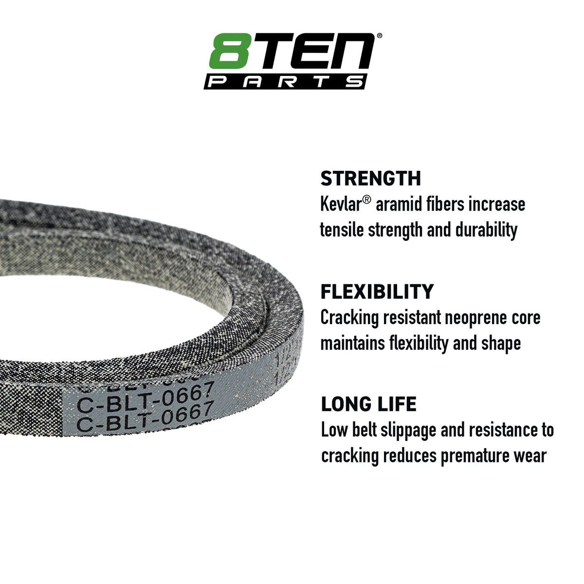8TEN Kevlar Belt for Hustler Trimstar Walk Behind (788737, 46926, 71460041)