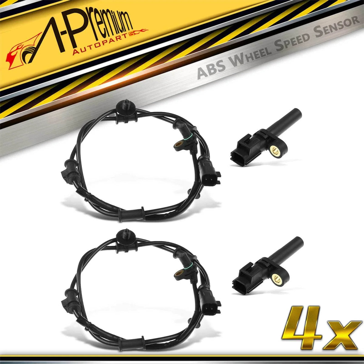 Set of 4 ABS Wheel Speed Sensors for Dodge Ram 2500 (2010)