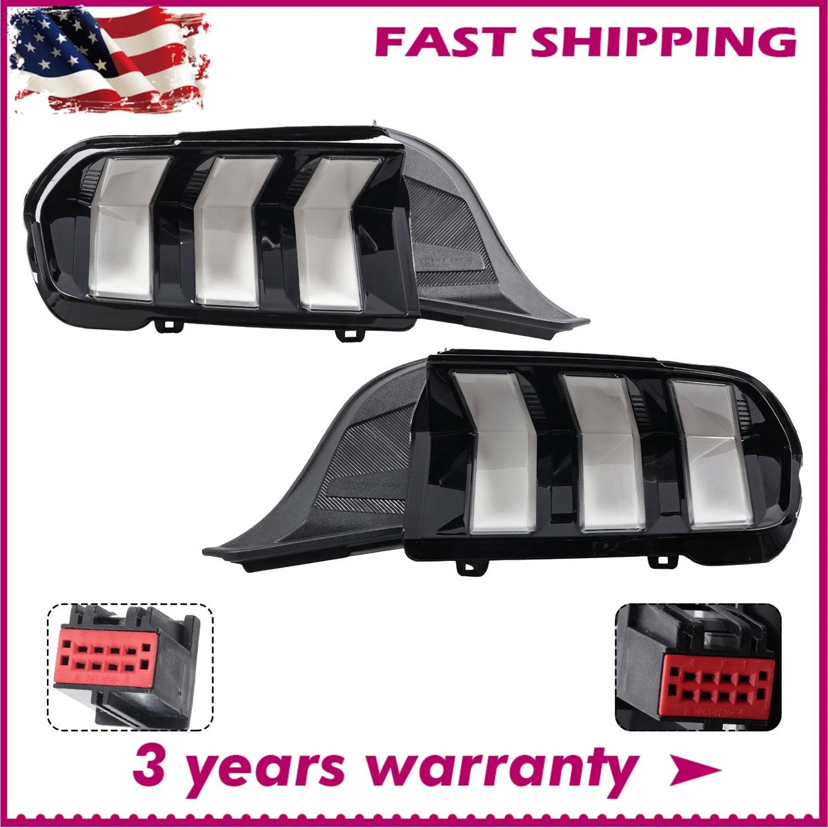 LED Sequential Tail Lights Assembly for Ford Mustang (2024) R3Z-13405-F, PR3Z-13405-D, PR3Z-13405-B, PR3Z-13420-B, PR3Z-13420-A