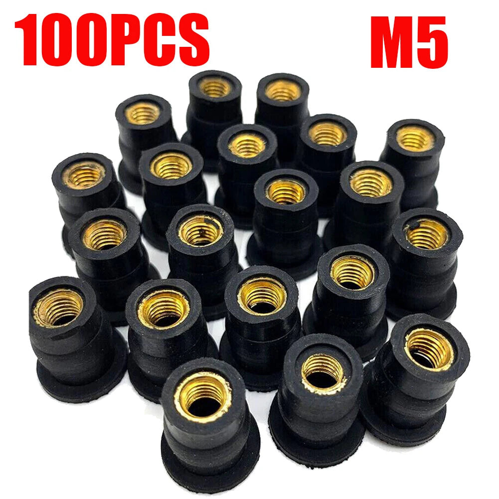 100PC M5 Rubber Well Nuts for Motorcycle ATV Windscreen Fairing
