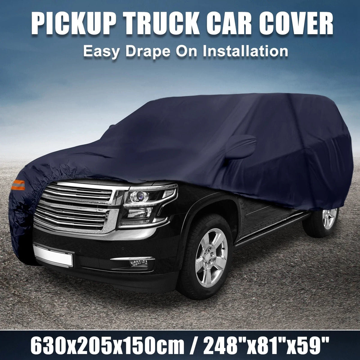 SUV Car Cover for Chevrolet Tahoe (2007–2024) Sun Protection 190T PU Navy Blue