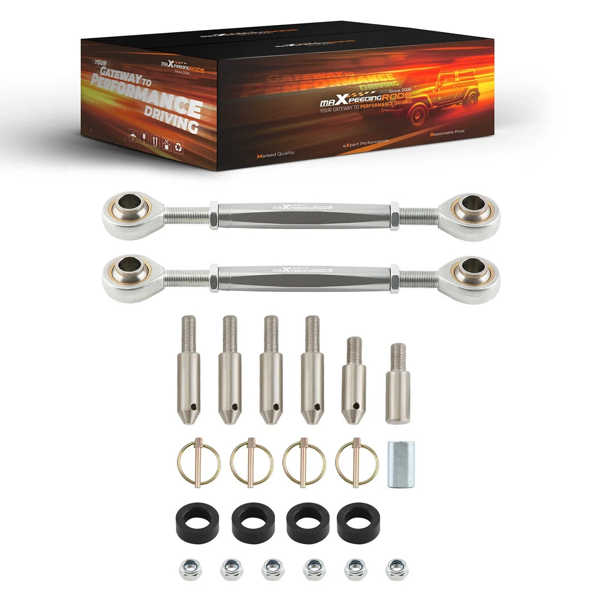 Front Sway Bar Links Disconnect for Jeep Wrangler JK JKU 2007–2021 (2.5–6" Lift)