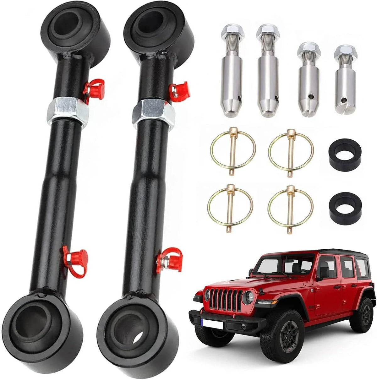 Set of 2 Front Sway Bar Links Disconnects for Jeep Wrangler JK (2007–2018)