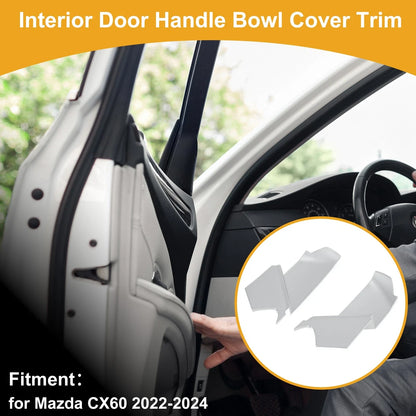 Interior Door Handle Bowl Cover Trim for Mazda CX60 (2022–2024) Silver Tone
