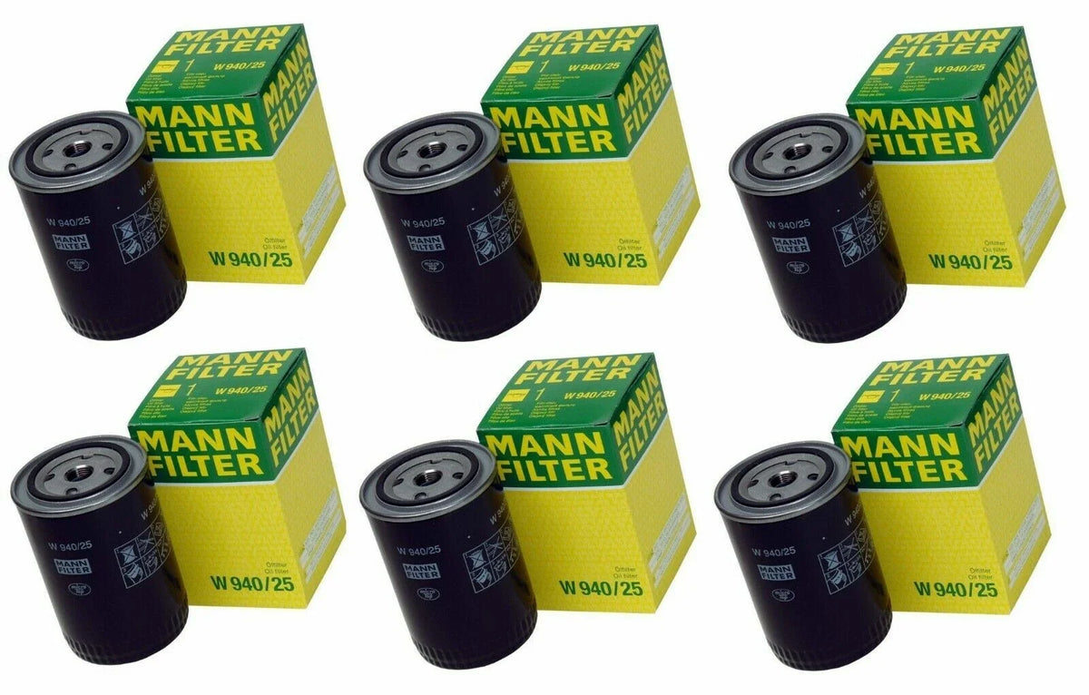 Set of 6 Engine Oil Filters for Audi 4000, VW Golf, Jetta (OEM W940/25)