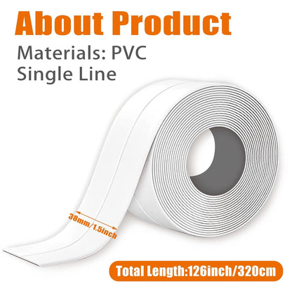 3X 10.5FT PVC Self Adhesive Caulk Sealing Strip Tape for Kitchen Wall Sink Toilet