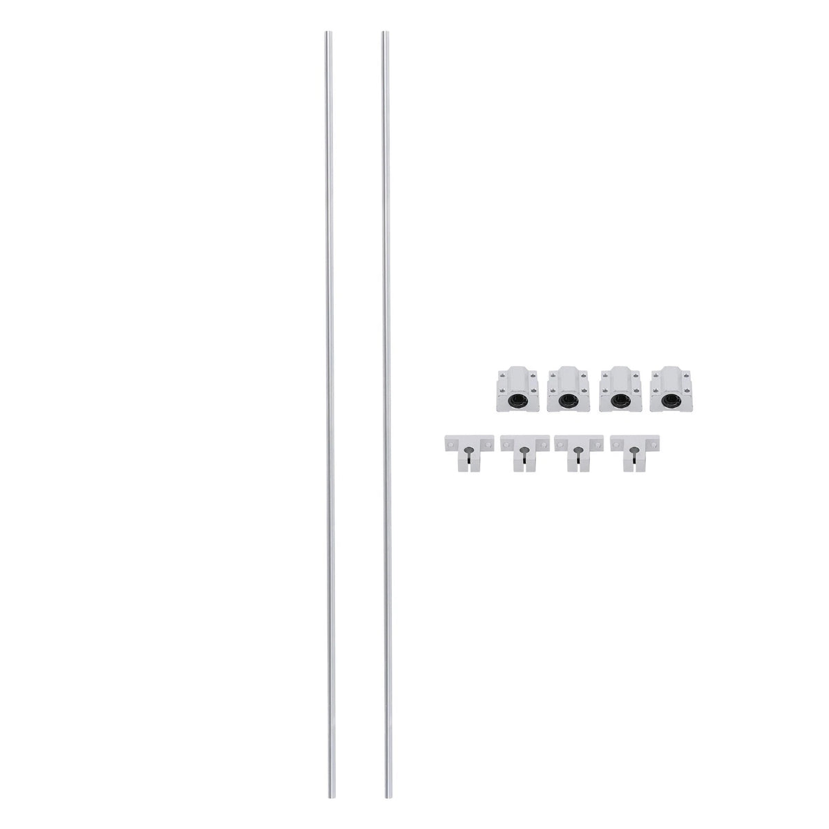 2Pcs Rail Guide 8x750mm with 4 SCS8UU Ball Bearings & SK8 Support