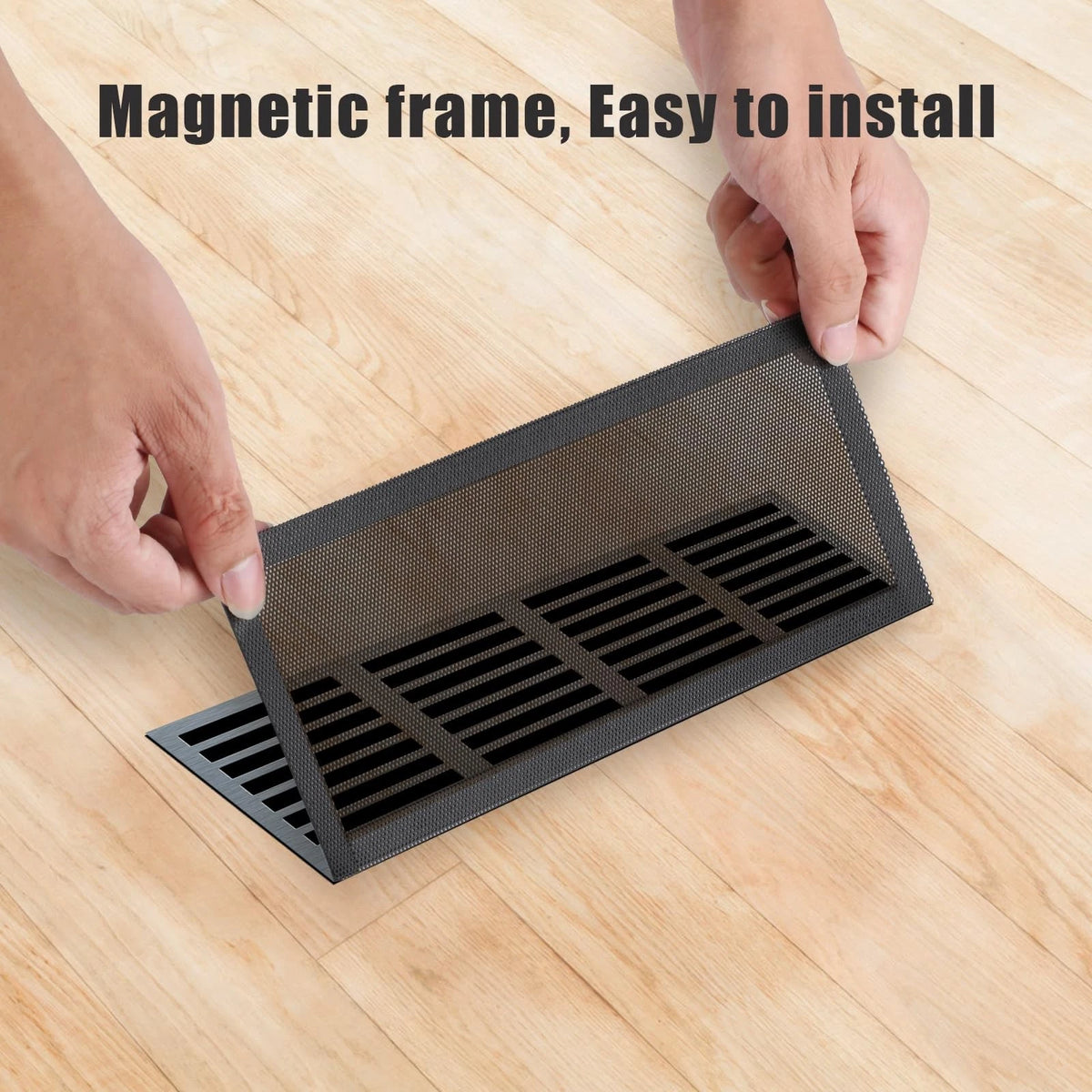 Set of 4 Magnetic Vent Covers for Automotive Use (12x5.5 Inch, Black)