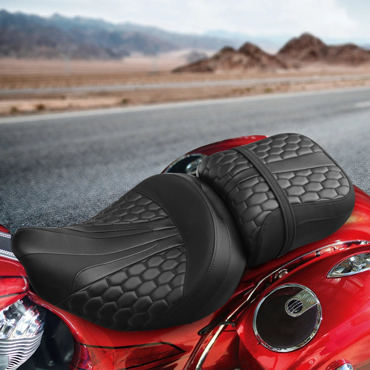 Black Driver Passenger Seat for Indian Roadmaster Chieftain Dark Horse (2014–2024)