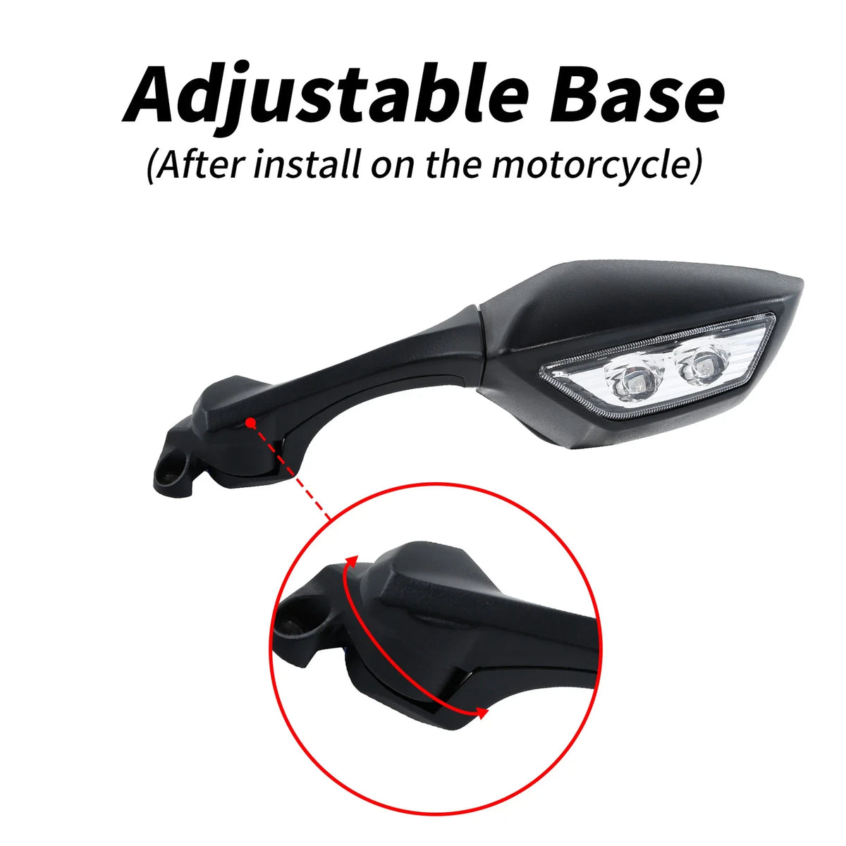 Rear View Mirrors with LED Turn Signal for Kawasaki Ninja ZX10R (2016–2023)