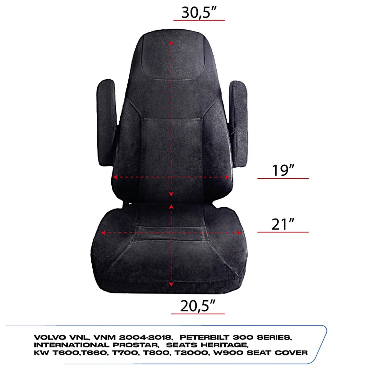 Black Cloth Seat Cover for International Prostar Semi Truck (2010–2023)