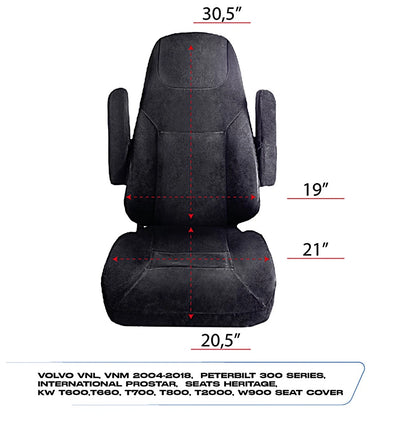 Black Cloth Seat Cover for International Prostar Semi Truck (2010–2023)
