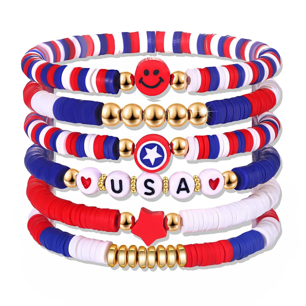 6 Pack 4th of July Patriotic Shirts for Women