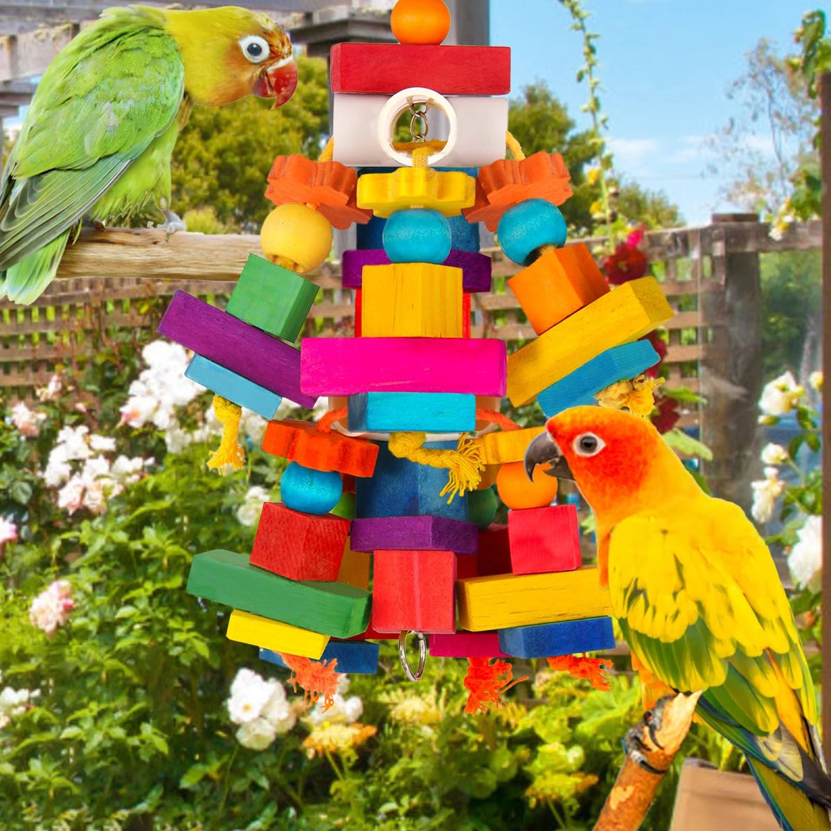 Large Parrot Toy for Cockatoos Macaws African Grey Conures