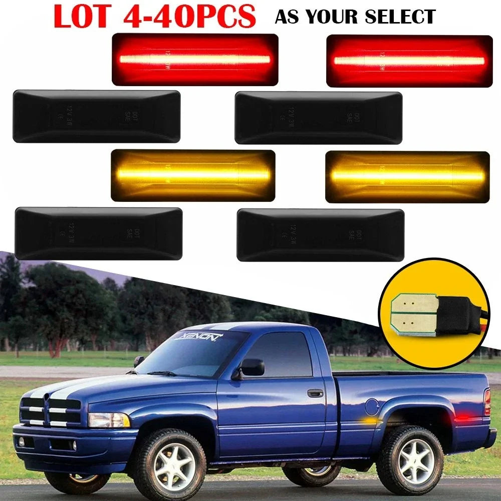 Set of 4 LED Side Marker Lights for Dodge Ram 1500 2500 3500 (1994–2002)