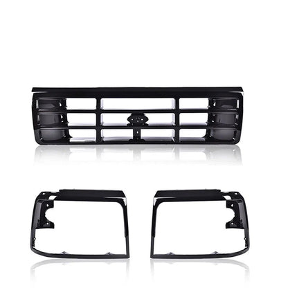 Grille Headlight Bezel Kit for Ford F150 F250 F350 Bronco (1992–1996)