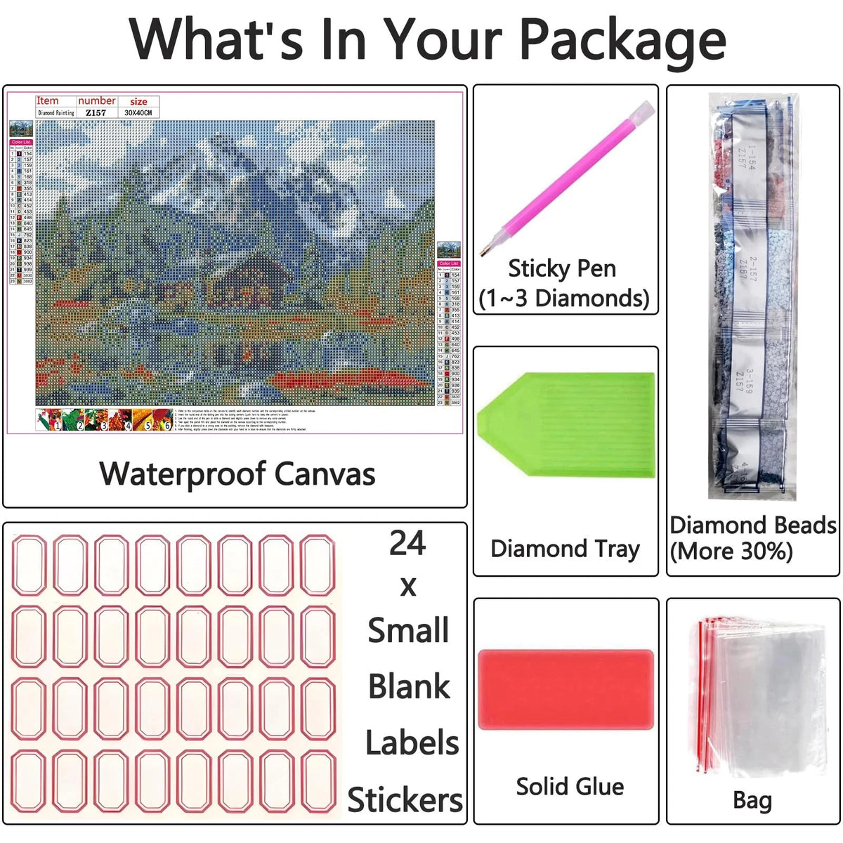 Square Diamond Painting Kit for Natural Scenery (15.7x11.8 inches)