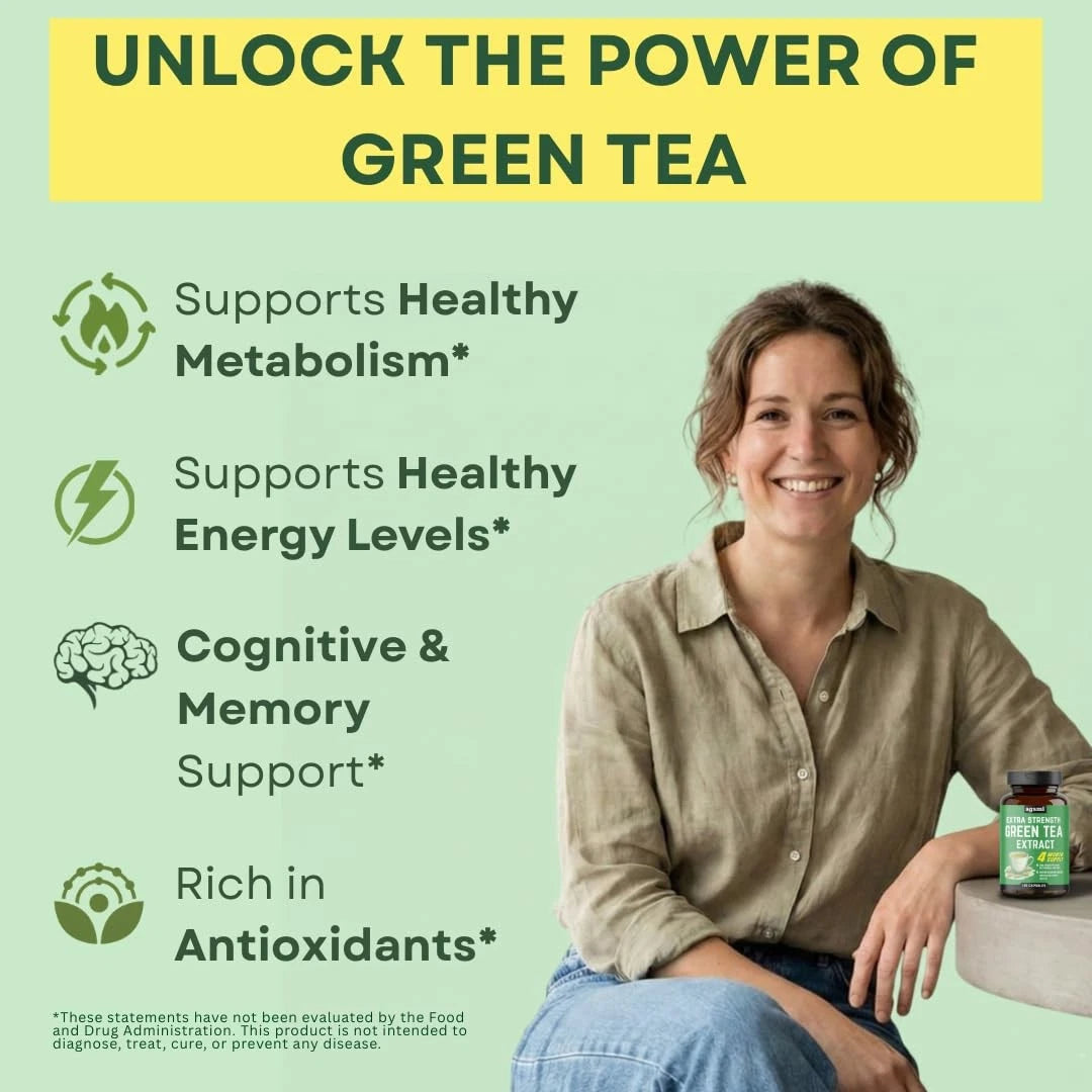 Agami Green Tea Capsules for Energy (120 Count, 4 Month Supply)