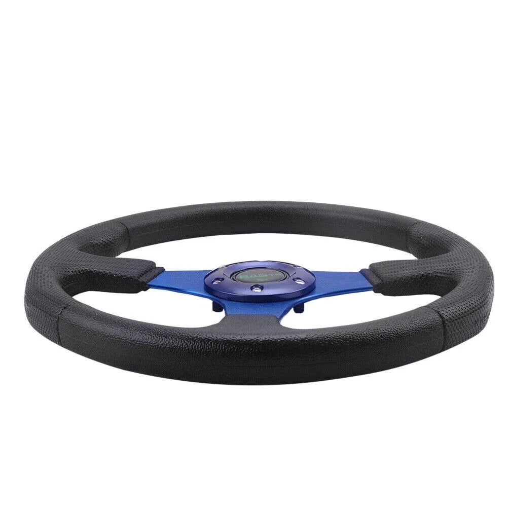 6 Bolt Blue Aluminum 14" Racing Steering Wheel Universal Fit