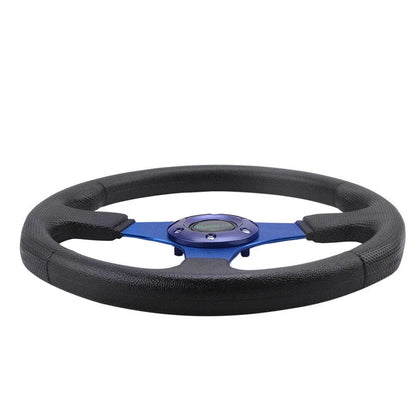 6 Bolt Blue Aluminum 14" Racing Steering Wheel Universal Fit