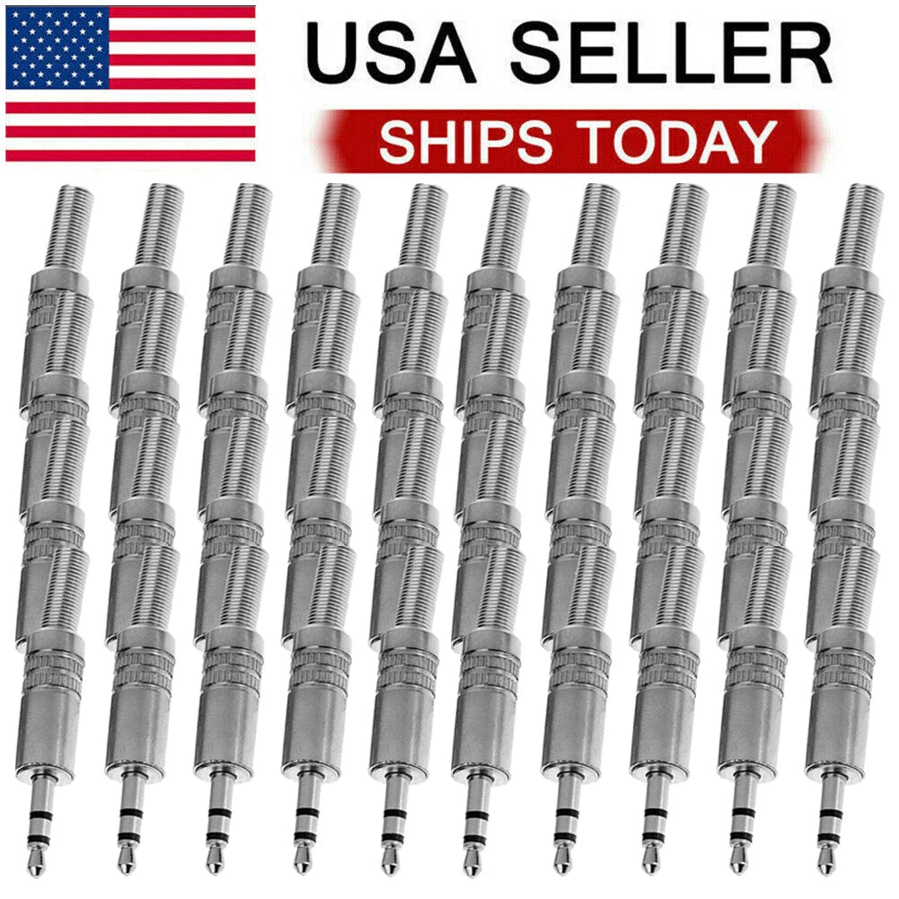 40Pcs 3.5mm Stereo Male Audio TRS Plug Adapter Connector