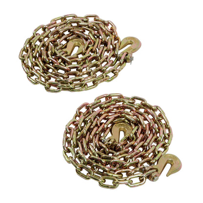 2X Heavy Duty Transport Chains for DIY Use (5/16in, 10.3ft, 4900lbs)