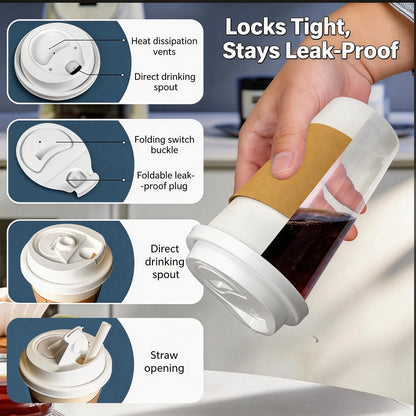 Set of 100 Disposable Coffee Cups 12 oz, 3.5 x 4.3 Inches