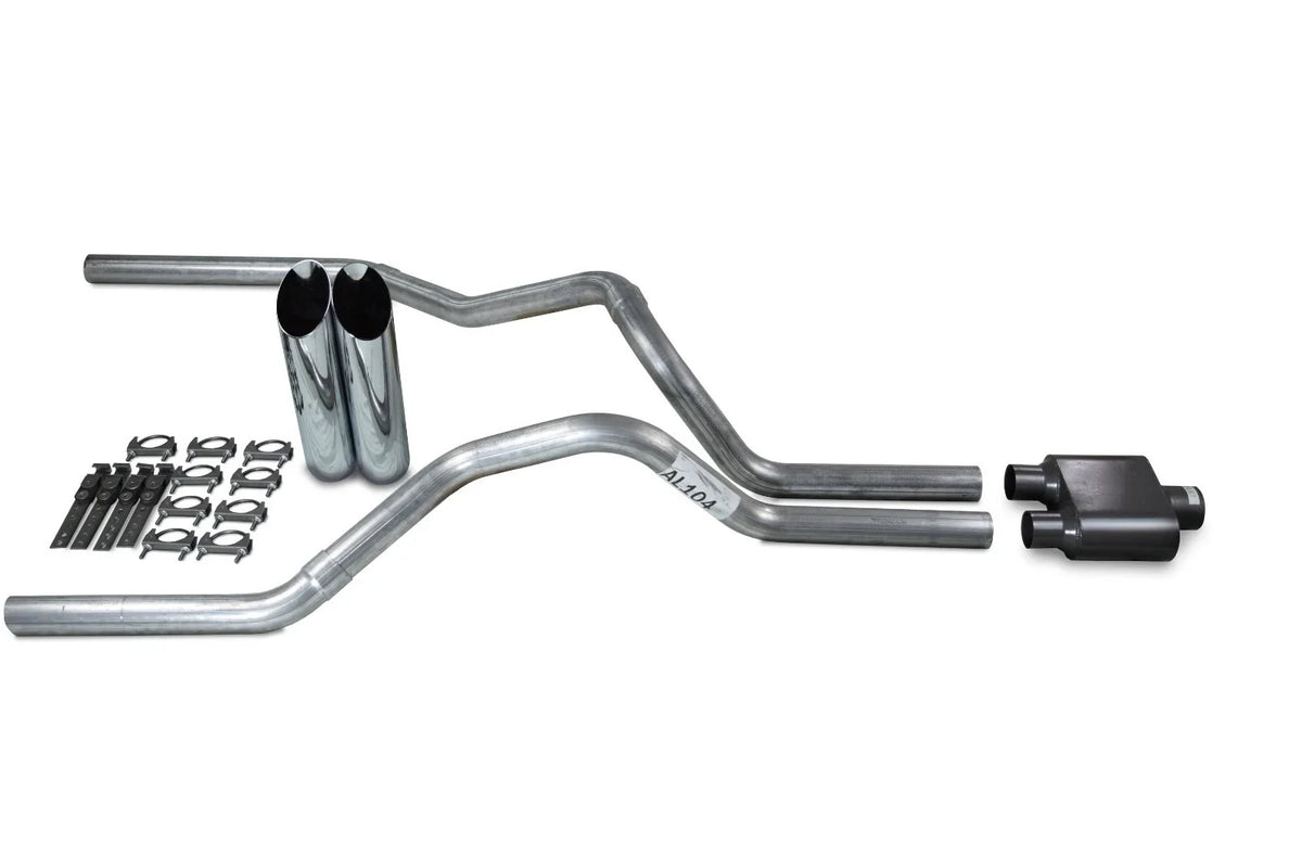Dual Exhaust Kit for Ford F-150 (1987–1997) 2.5" with Slash Tips
