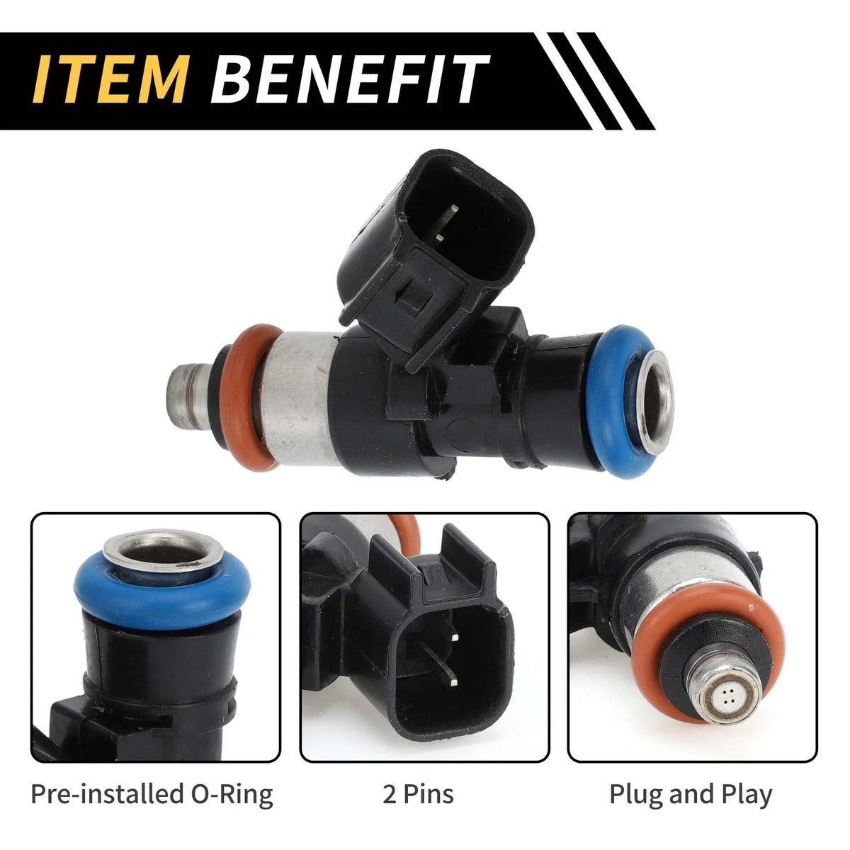 Fuel Injector for Ford Explorer (2011–2019) No.BR3Z9F593B 4 Holes Black