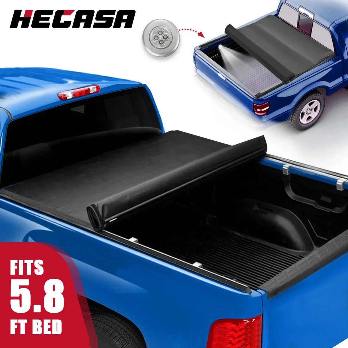 Tonneau Bed Cover Roll Up for GMC Sierra Chevy Silverado 1500 (2007–2026)