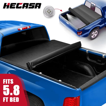 Tonneau Bed Cover Roll Up for GMC Sierra Chevy Silverado 1500 (2007–2026)