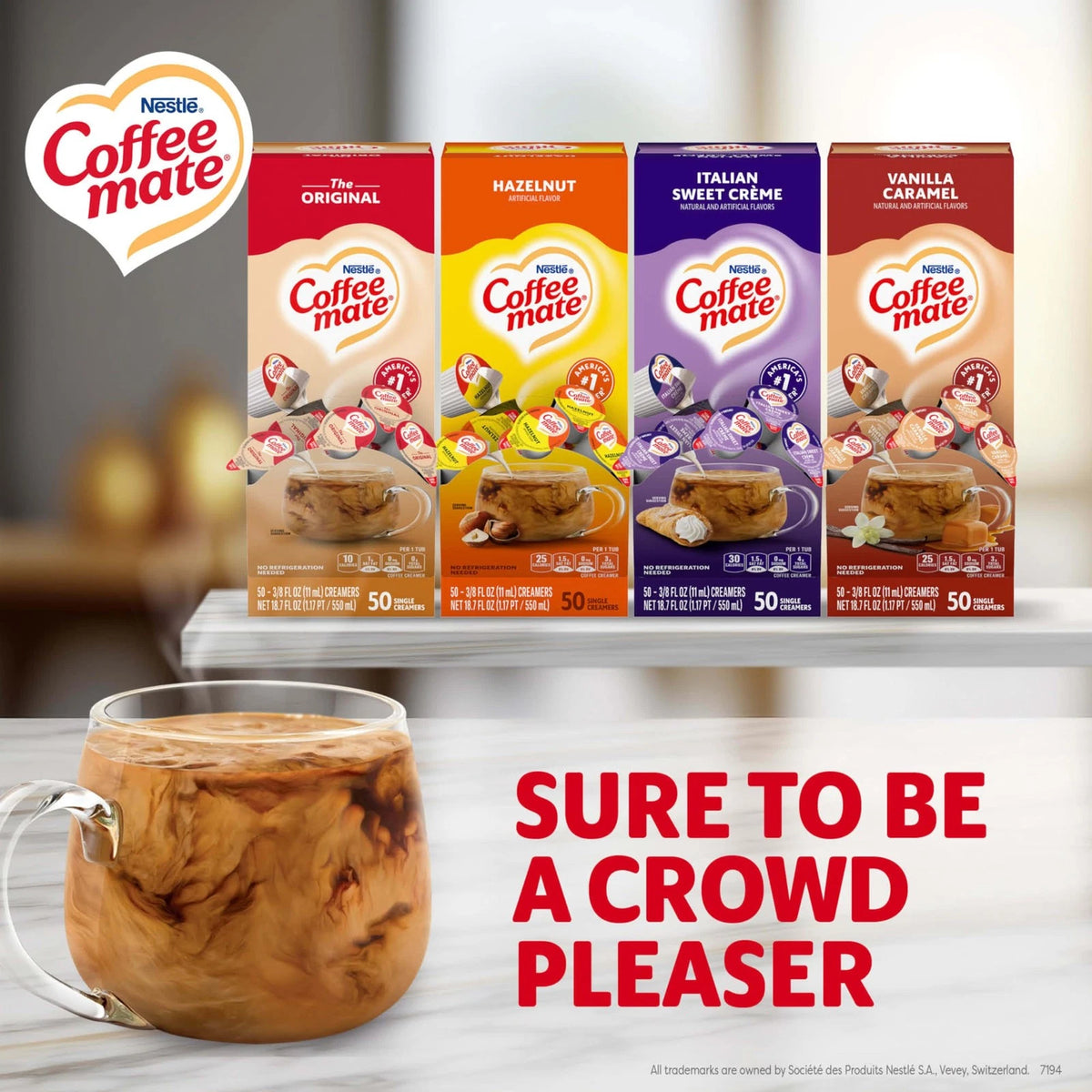 Pack of 200 Coffee Mate Creamer Singles Variety Pack