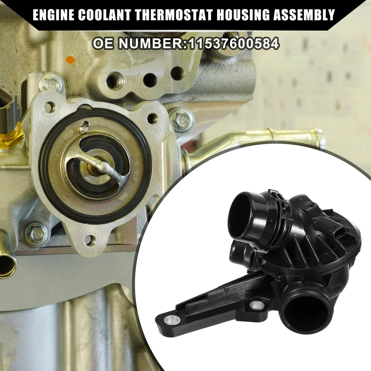 Engine Coolant Thermostat Housing Assembly for BMW 320i (2012–2018) No.11537600584