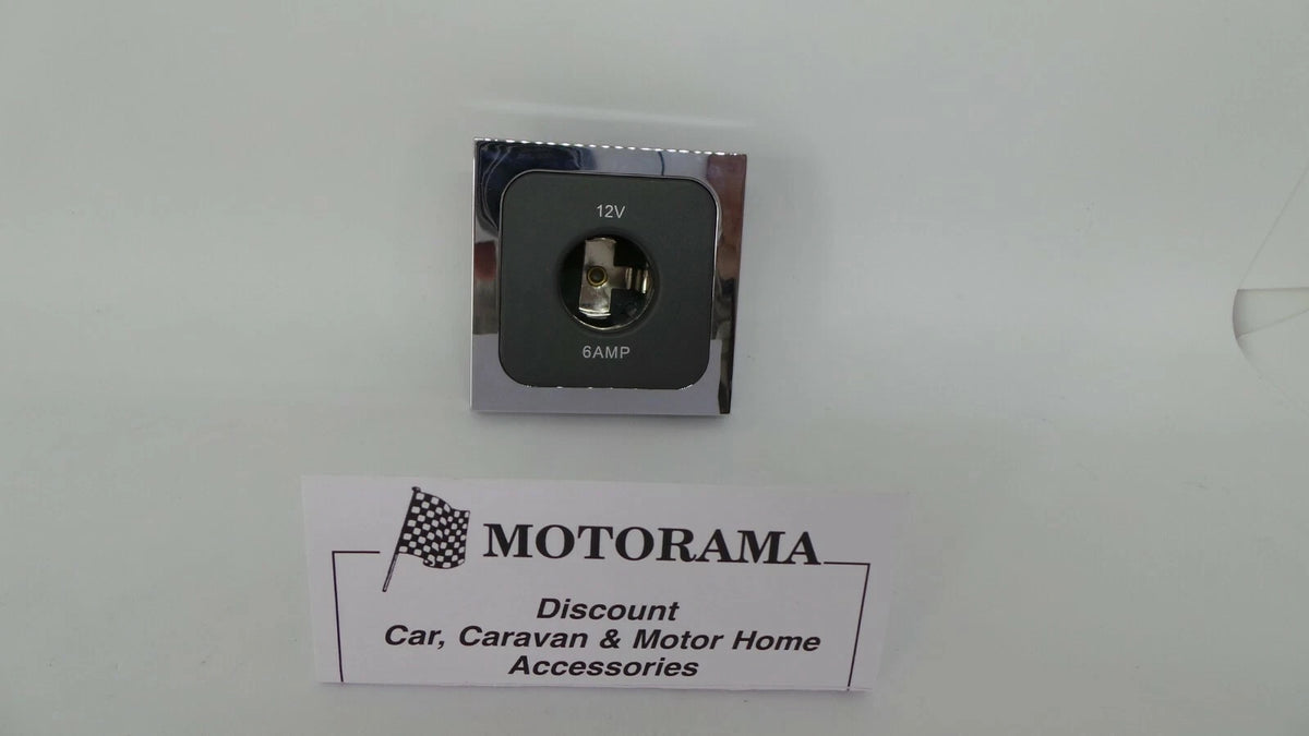 C-Line/CBE 12 Volt Socket Chrome Facia Plate for Caravan/Motorhome (PO321, PO253)