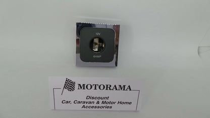 C-Line/CBE 12 Volt Socket Chrome Facia Plate for Caravan/Motorhome (PO321, PO253)