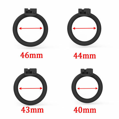 Positive/Negative Male Chastity Cage with 4 Rings for Universal Fit