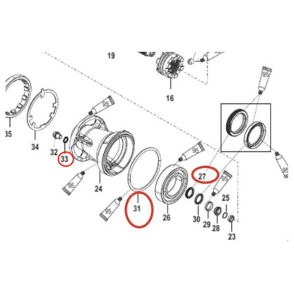 Lower Gearcase Seal O-ring for Mercury Mariner 150HP EFI (1990–2006) 26-888483 26-896524