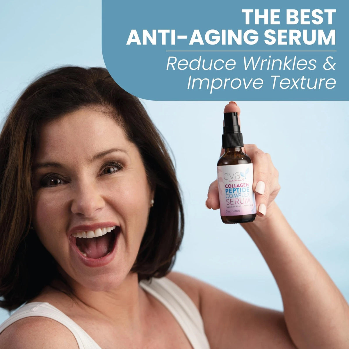Eva Naturals Multi Peptide Face Serum for Anti Aging (2 Fl Oz)