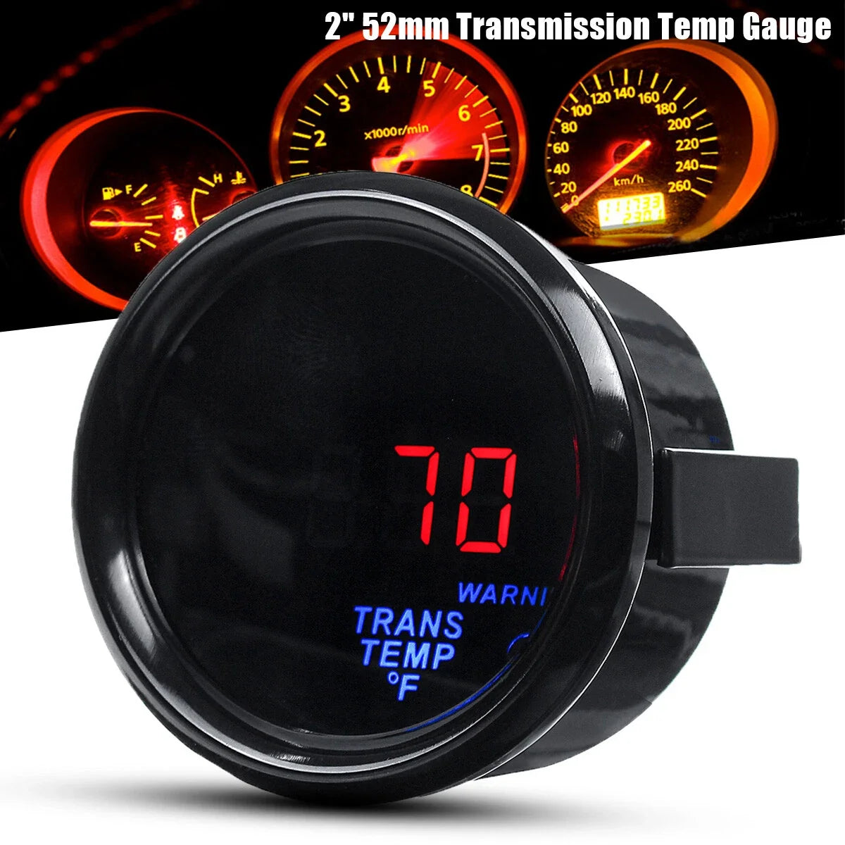 Digital LED Transmission Temperature Gauge for Universal Vehicles (2")