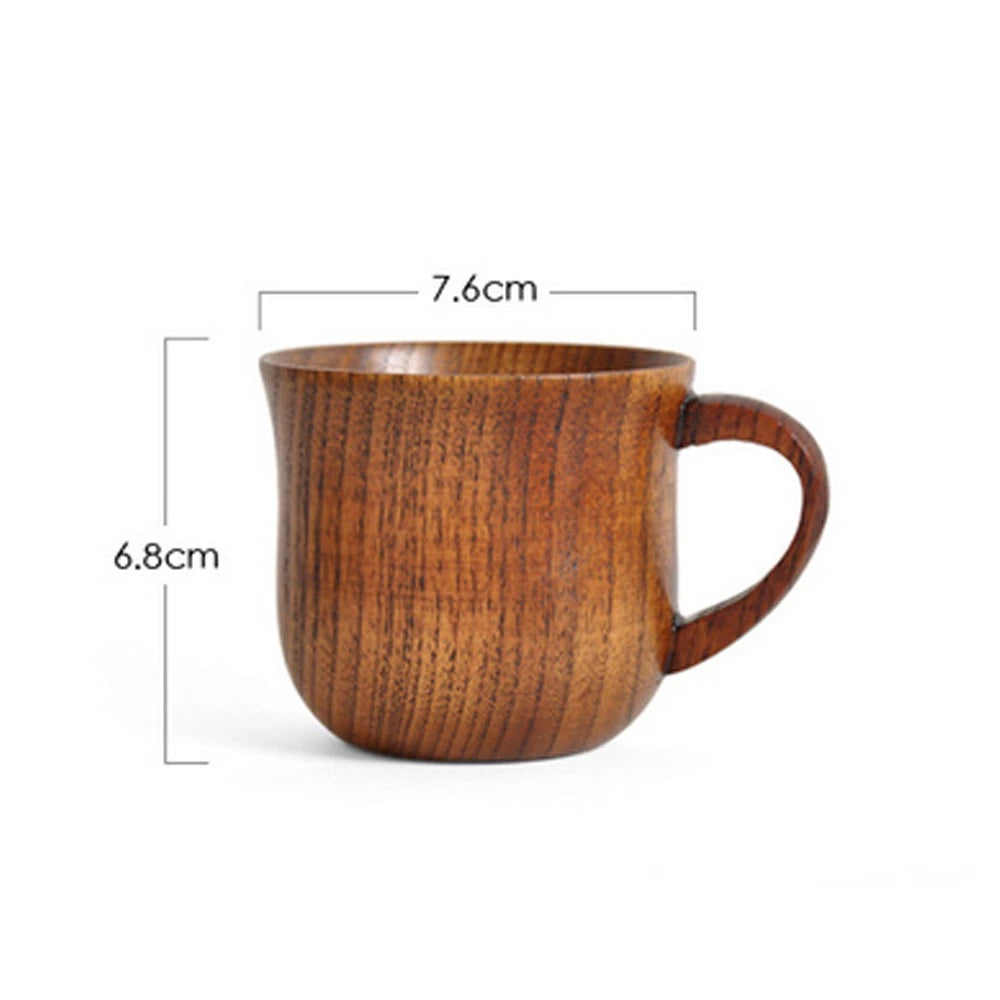 2pc Wooden Cup Set for Coffee Tea Beer Juice Milk - Handmade Mug